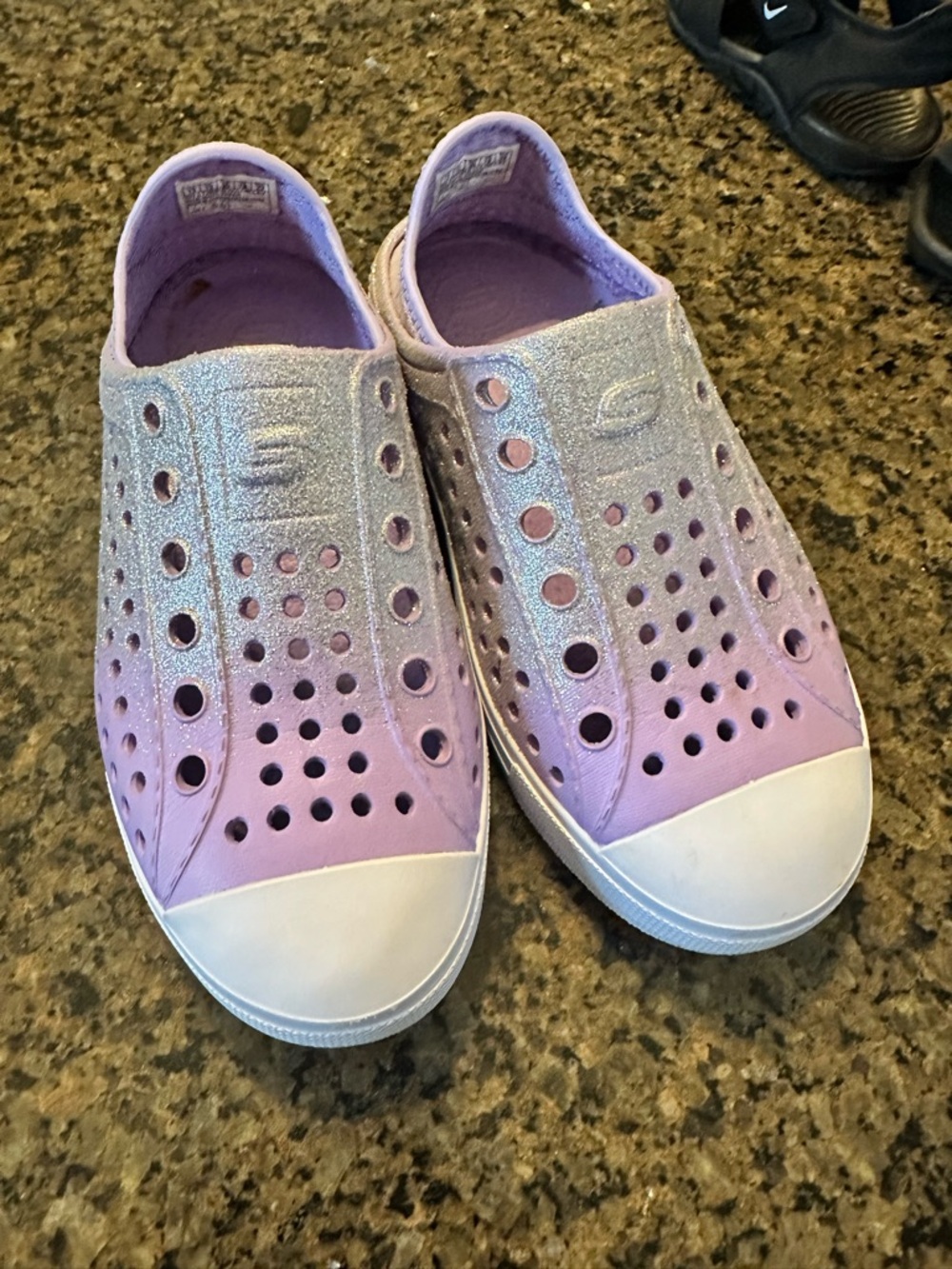 Skechers Lavender Glitter Slip-On Sneakers